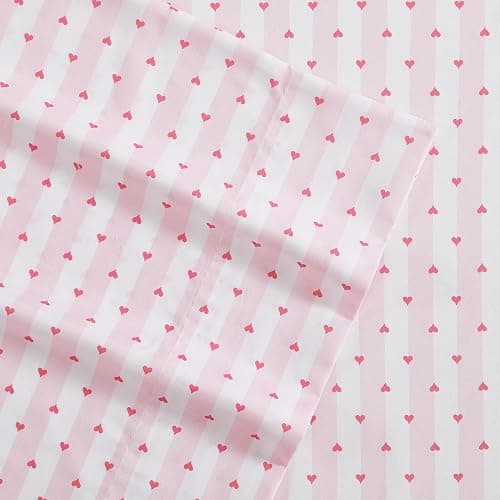 Betsey Johnson - Twin XL Bed Sheets, Soft Bedding with Matching Pillowcase, Fade & Wrinkle Resistant, Lightweight for Year Round Use, Dorm Essentials (Wonderland Stripe Pink) thumbnail 3