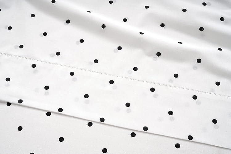 Lane Linen 100% Organic Cotton Pillow Cases Standard Size Set of 2 (20"x26") - Cotton Pillowcases Standard Size - Soft Standard Pillow Cases Set of 2 - Standard Pillow Case Pack of 2 - Black Polka Dot thumbnail 5