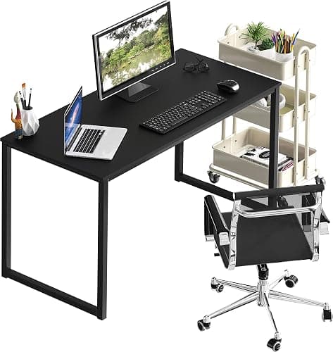 SHW Mission 40-Inch Home Office Computer Desk, Black thumbnail 6