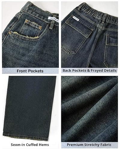 EMMIOL Jeans for Women Wide Leg Baggy Jeans High Waist Y2K Cargo Pants Casual Loose Boyfriends Trousers Vintage Streetwear thumbnail 4