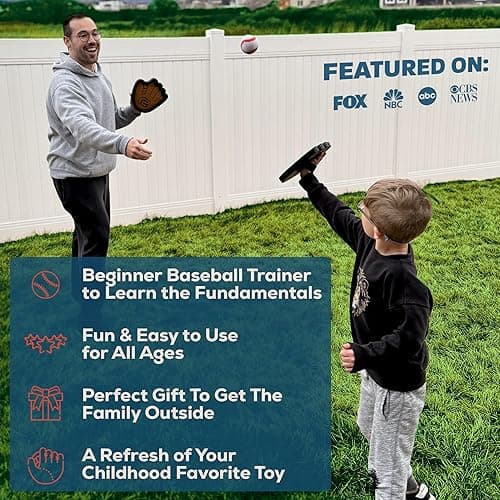 Toss and Catch Ball Game Set - Easy to Use Sticky Balls & Beginner Baseball Training Glove - Premium Toy Paddle Fits All Hand Sizes From Toddlers to Teens & Adults - Fun Gift Idea for Boys and Girls thumbnail 6