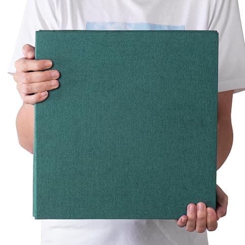 HoneyTolly Large Photo Album Self Adhesive 4x6 5x7 3x5 8.5x11 Scrapbook Magnetic Album DIY Scrap Book Length 13 x Width 12.8 (Inches) 120 Black Sticky Pages Linen Cover DIY Photo Album(Dark Green) thumbnail 6