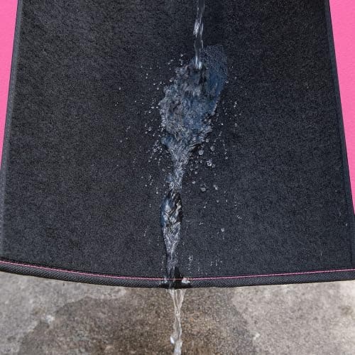 CAR PASS Rainbow Waterproof Universal Fit Faux Leather Car Carpet- Anti-Slip Nibbed Backing Floor Mats for SUV, Vans,Sedans,Trucks, Automotive Set of 4 for Women&Cute Girly (Black with Pink) thumbnail 5