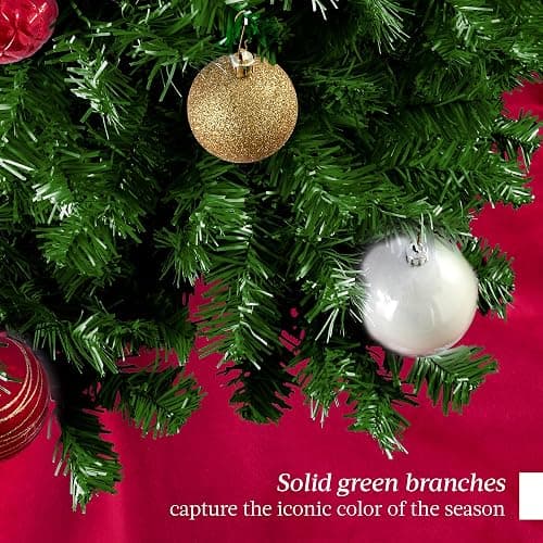 Best Choice Products Artificial Christmas Tree, 6ft Premium Unlit Hinged Design, Dense Branches Realistic Holiday Décor​ w/Easy Assembly, Base thumbnail 4