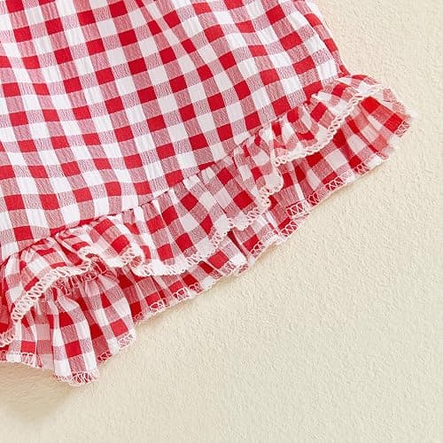 Mubineo Toddler Baby Girl Summer Clothes Cute Ruffle Shirt Tops Dress Shorts Outfits Set Fruit Blouse Princess Outfit thumbnail 8