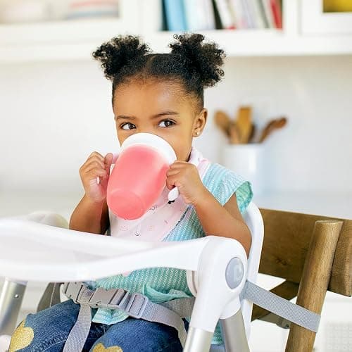 Munchkin Sippy Cup for 6 Month Old and Up, Spill Proof Miracle 360 Toddler Cups with Transition Handles, 7 Ounce, 2 Pack, Pink/Purple thumbnail 2