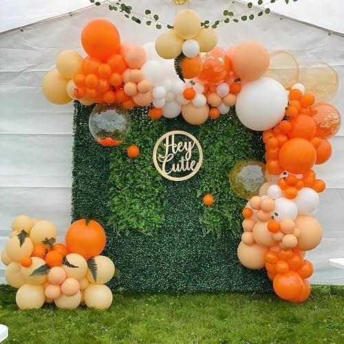 BAUANOOY 100pcs Orange Balloons 12 inch, Orange Latex Balloon with Ribbon for Graduation Fall Tropical Birthday Party Decorations thumbnail 7