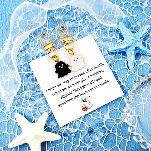Funny Halloween Gifts Ghost Keychain Boo Basket Stuffers for Teens Girls | Birthday Gifts for Friends Spooky Gift for Adults BFF Bestie Spooky Christmas Gift for Women Cute Boo Basket thumbnail 5