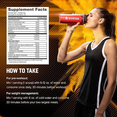 Six Star Pre-Workout Explosion, Peach Mango (30 Servings) - Preworkout Energy Powder Supplement for Men & Women - Pre Workout Drink Mix with Creatine & Beta Alanine - Sports Nutrition Products - Peach Mango V2 thumbnail 5