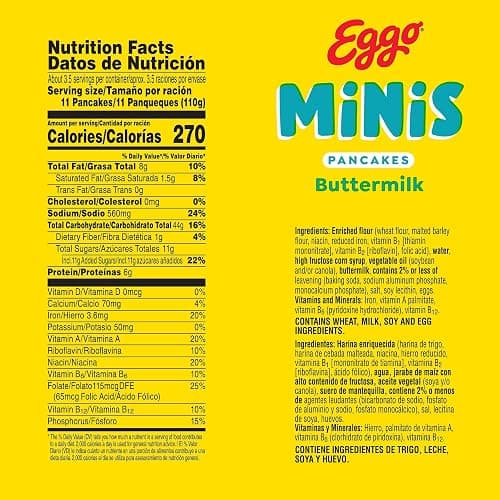 Eggo Minis Buttermilk Pancakes, Breakfast Food, Frozen Breakfast, 40 Mini Pancakes (Frozen) thumbnail 2