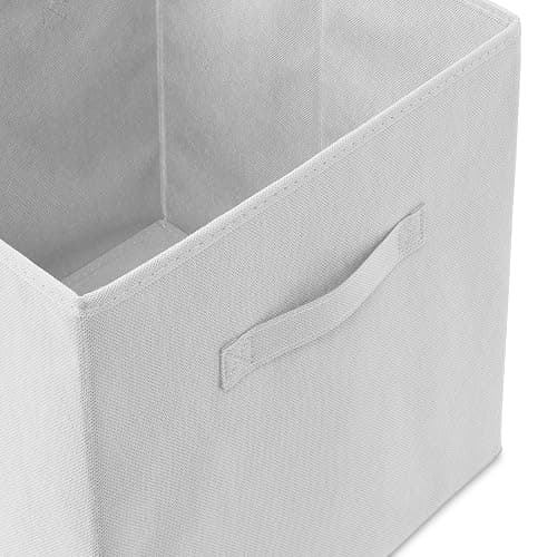 Casafield Set of 6 Collapsible Fabric Cube Storage Bins, White - 13" Foldable Cloth Baskets for Shelves, Cubby Organizers & More thumbnail 5