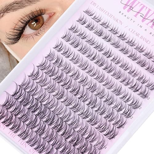 Natural Lash Clusters Venus Wispy Cluster Eyelash Extensions Invisible Thin Band Eyelash Cluster 8-16mm DIY Lash Extensions with Clear Band Individual Lashes Clusters Natural Look by WTVANE - Image 1