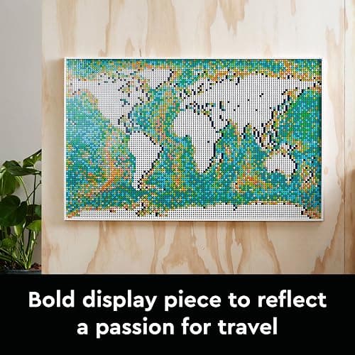 LEGO Art World Map 31203 Building Set - Collectibe Wall Art for Adults, Featuring Accompanying Soundtrack, Great Home Office Decor for Passionate Travelers, DIY Creators, and Map Enthusiasts thumbnail 2