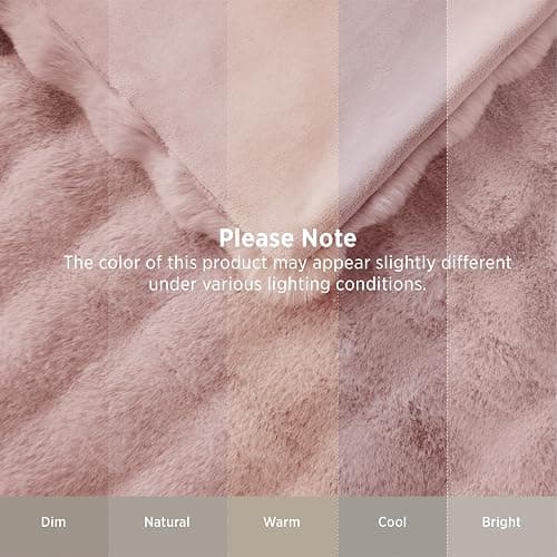 Bedsure Fluffy Bubble Faux Fur Twin Blanket, 60"x80", Dusty Rose | Soft, Fuzzy, Plush, Thick, Warm, Comfort, Couch, Bed, Sofa, Chair, Fleece, Cozy Gifts, Women, Men, Fall, Winter, Coloring thumbnail 9