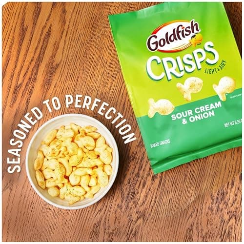 Goldfish Crisps Sour Cream & Onion Baked Chip Cracker Snacks, 6.25 Oz Bag thumbnail 9