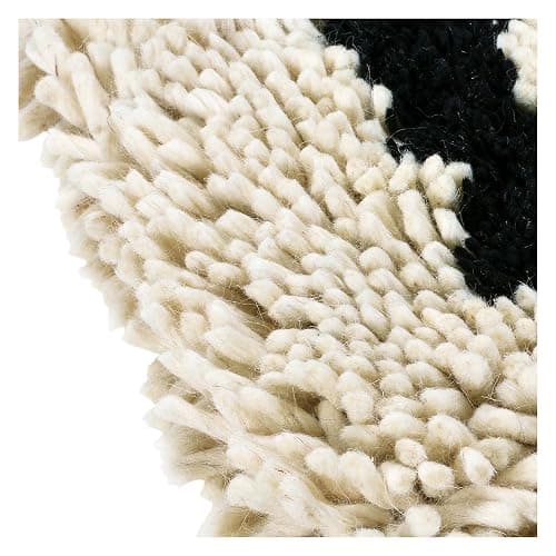 Creative Co-Op Woven Wool Shag Lumbar Pillow with Love Design, Black and Cream thumbnail 7