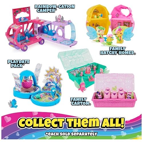 Hatchimals CollEGGtibles, Rainbow-cation Wolf Family Carton with Surprise Playset, 10 Characters, 2 Accessories, Kids Toys for Girls thumbnail 6