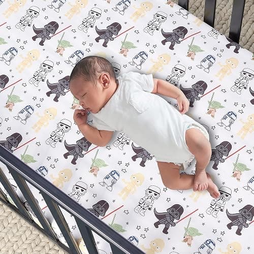 Lambs & Ivy Star Wars Classic 3-Piece Baby Crib Bedding Set - Yoda/Darth Vader thumbnail 5