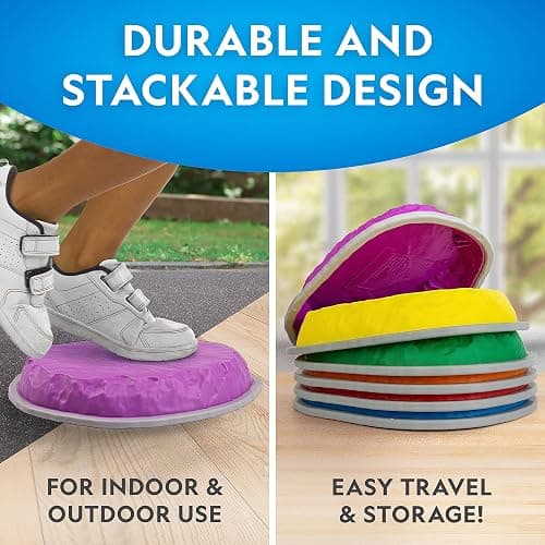 NATIONAL GEOGRAPHIC Stepping Stones for Kids – Durable Non-Slip Stones Encourage Toddler Balance & Gross Motor Skills, Indoor & Outdoor Toys, Obstacle Course, Gifts for Toddlers (Amazon Exclusive) thumbnail 4