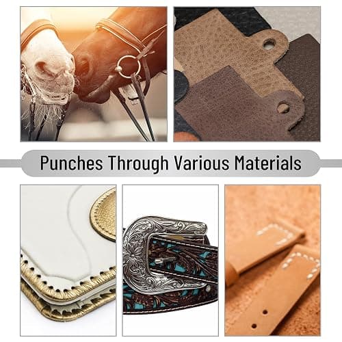 UNCO- Leather Hole Punch Tool, Multi Hole Sizes for Belts and Leather thumbnail 7