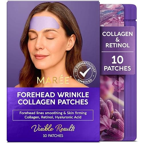 MAREE Forehead Wrinkle Patches – Collagen Wrinkle Patches with Retinol & Hyaluronic Acid for Face Lift – Fine Lines Deep Forehead Wrinkles Treatment Remover – Face Tape for Wrinkles Between Eyebrows - Image 1