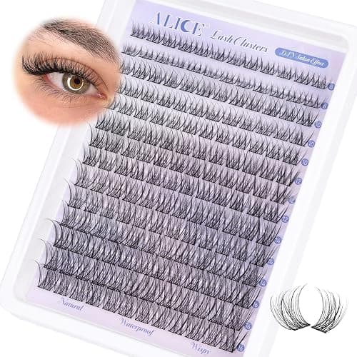 Natural Lash Clusters Wispy Cluster Eyelash Extensions 168pcs Individual Lashes 8-16mm C-Curly DIY Lash Extension Natural Look Soft Thin Band Cluster Lashes by ALICE thumbnail 9