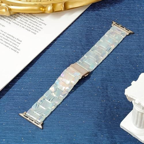 Pleixiu Lightweight Resin Band For Apple Watch Series 11 10 SE 9 8 7 6 5 4 3 2 1 Ultra 3 2, Fashion Adjustable Replacement Strap for iWatch Bands 38mm 40mm 41mm 42mm 44mm 45mm 46mm 49mm for Women Men thumbnail 3