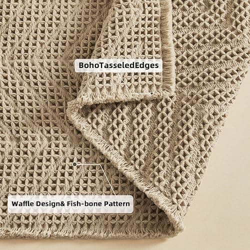 BULULOM Bath Mats,Upgraded Waffle Super Absorbent Bath Mat,Bathroom Rugs Non Slip Washable, Quick Dry Shower Mats, Ultra Soft Bath Mats for Bath Floor,Brown,24"*36" thumbnail 4