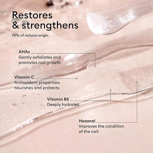 Manucurist S.O.S. Base Coat Nail Strengthener Gel Base Coat | Repairing nail treatment with vitamins C & B5 for very damaged nails. Vegan, up to 78% plant-based, Made in France, 15 ml thumbnail 5