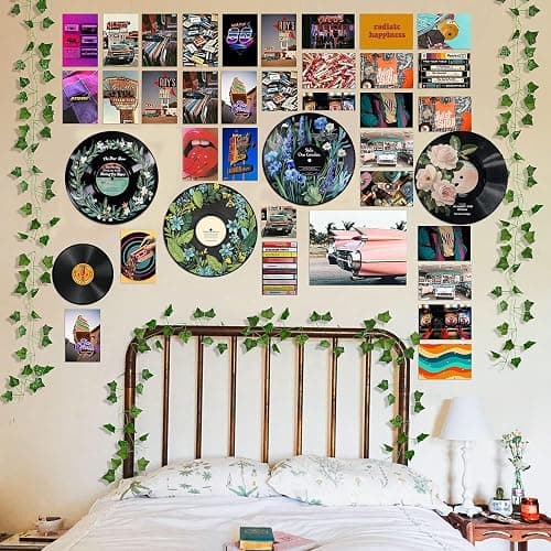 Hippie Decor, Posters for Room Aesthetic - Botanical Wall Art, Record Decor, 4 Pcs 12" thumbnail 8