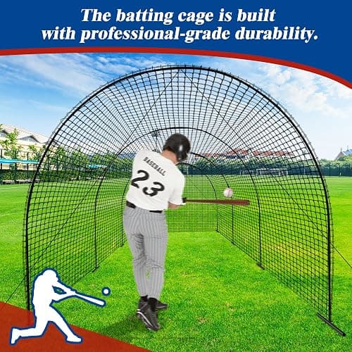 Portable Baseball Batting Cage Net with Sturdy Steel Frame, 20FT/ 30X12X8FT Batting Cages for Backyard Baseball Training Equipment with Carry Bag thumbnail 6
