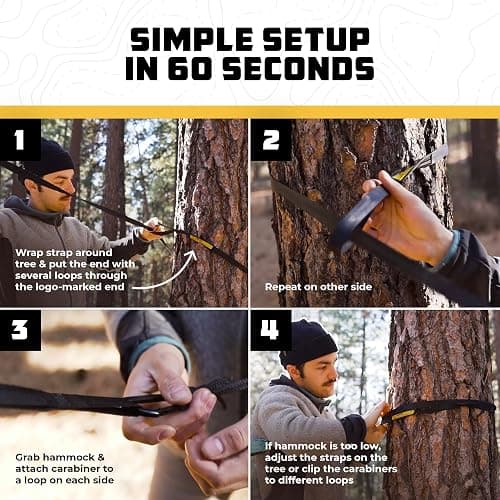 Wise Owl Outfitters Camping Hammock – 500lbs Portable Hammock with Tree Straps - Travel, Backpacking, Hiking, Outdoors Camping Gear - Single or Double thumbnail 5