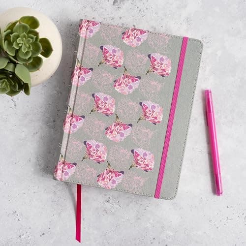 Biblia Reina Valera 1960 de apuntes gris y floreado , tela impresa | RVR 1960 NoteTaking Bible, Grey and Pink, Cloth over Board (Spanish Edition) thumbnail 7