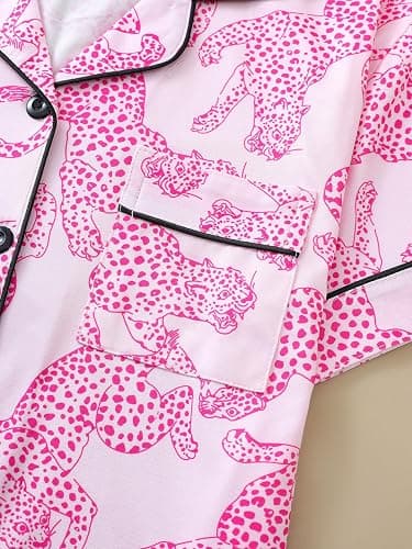 Women's Chicken Pajamas Set 2 Piece Cute Funny Animal Pjs Set Loungewear | Summer Floral print Button Down Shorts Set thumbnail 2