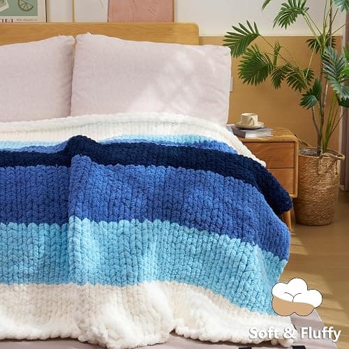 Cozyful Chunky Yarn for Hand Knitting - #10 Chunky Chenille Yarn, Jumbo Big Thick Chunky Yarns for Crocheting, Super Bulky Chunky Knit Blanket Yarns, 8 Skein (22yd, 8oz/Skein), Cream & Wine thumbnail 2