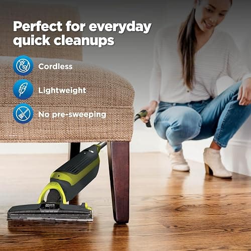 Shark VACMOP Cordless Hard Floor Vacuum Mop, Includes 2 Disposable Pads and 12 Ounces Solution, Charcoal Gray, VM180 thumbnail 7