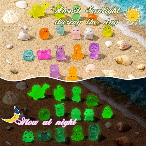 50 Pcs Glow in The Dark Mini Resin Animals Blind Bags, Mystery Figurines for DIY Crafts, Fairy Garden Decor, Dollhouse Accessories, Party Favors & Kids Surprise Gifts thumbnail 5