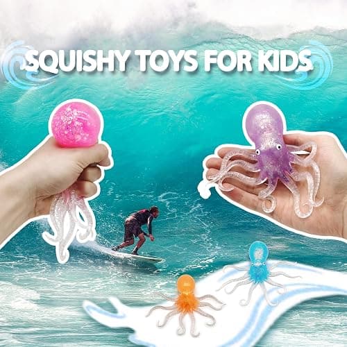 ZTATU Octopus Stress Balls for Adults Sensory Fidget Toys (1PCS) Squishy Toys for Kids Sea Animals Stress Ball, Party Favors Stress Relief Gifts Easter Basket Stuffers thumbnail 5