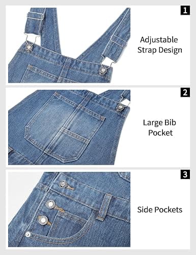 Qazel Vorrlon Denim Overalls for Women Barrel Wide Leg Bib Baggy Jeans Adjustable Denim Romper Stretch Jumpsuit Y2K Pants thumbnail 5