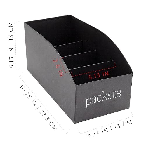 AuldHome Design Enamelware Food Packet Organizers (2-Pack, Black), Modern Farmhouse Pantry Organization Divided Compartment Bins for Mixes and Spice Packets thumbnail 3