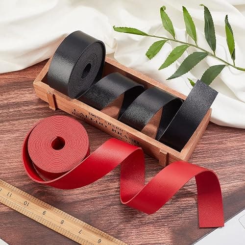 GORGECRAFT 118 Inch Black Double Sided Leather Strip Strap 1.18 Inch Wide Smooth Leather Belt Wrap Flat Cord for DIY Crafts Projects Clothing Making Bag Handles Belts thumbnail 5