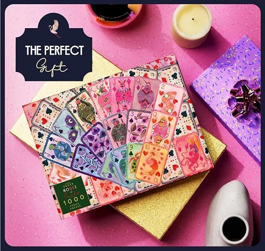 Elena Essex Puzzles for Adults 1000 Pieces - House of Cards, 1000 Piece Puzzle for Adults, Jigsaw Puzzles 1000 Pieces, Cool Deck Pack of Cards Puzzle, Size 28x20 inches thumbnail 2
