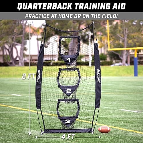 GoSports 8 x 4 ft Football Throwing Target Net - Choose Black or Red thumbnail 2