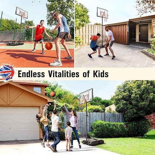 Yohood Basketball Hoop 4.43-10FT Adjustable, Portable Basketball Hoops & Goals for Kids/Teens/Adults w/44 PC Backboard, 18" Standard Basket Rim, All-Weather Stand for Outdoor thumbnail 3