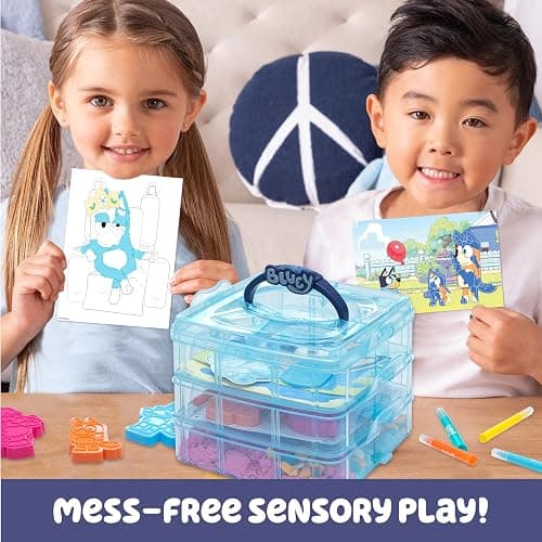 Bluey Stackable Sensory Case, Reusable Sensory Bin with Stickers, Sensory Play Sand Bags, Coloring Activities, Toddler Activities, Sensory Toys, Sensory Toys for Toddlers 1-3 thumbnail 6