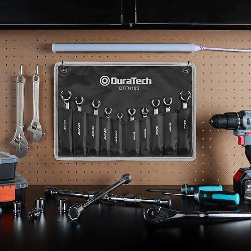 DURATECH Flare Nut Wrench Set, Standard & Metric, 10-Piece, 1/4" to 7/8'' & 9-21mm, CR-V Steel, Organizer Pouch Included thumbnail 2