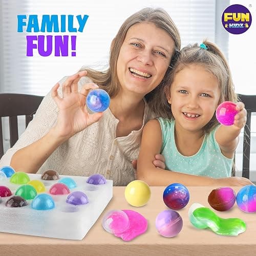 Big 25 Variety Slime Balls Party Favors for Kids, FunKidz 5.5cm Ball Size Bulk Premade Slime Pack Toys for Boys Girls 6-12 with Galaxy, Butter, Cloud, Unicorn, Mermaid, Glow, Clear Slimes thumbnail 9