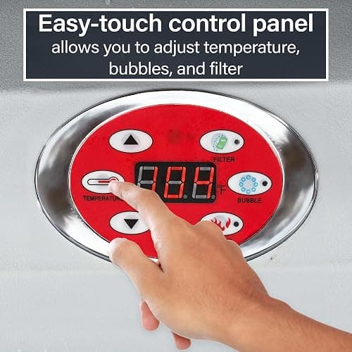 ALEKO Inflatable Hot Tub Spa with 1200W Heater & 130 Bubble Jets - Portable Hot Tub with Digital Controls, Filter Pump & Cover - Black & White, 265 Gal - 6 Person (Square) thumbnail 6