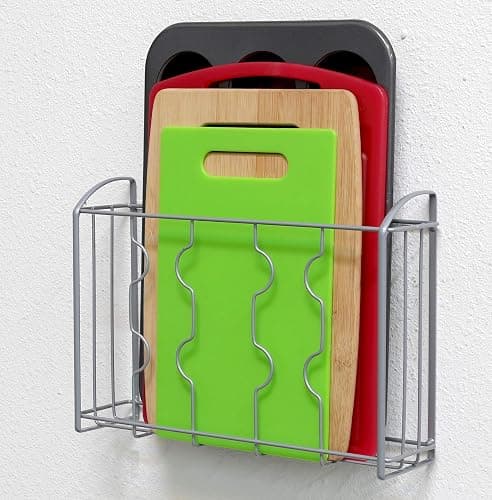 Simple Houseware Over Cabinet Door Organizer, Silver thumbnail 5