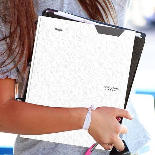 Five Star 2-Pocket Folder, Plastic Folder with Stay-Put Tabs and Prong Fasteners, Holds 8-1/2" x 11" Paper, White (72494) thumbnail 8